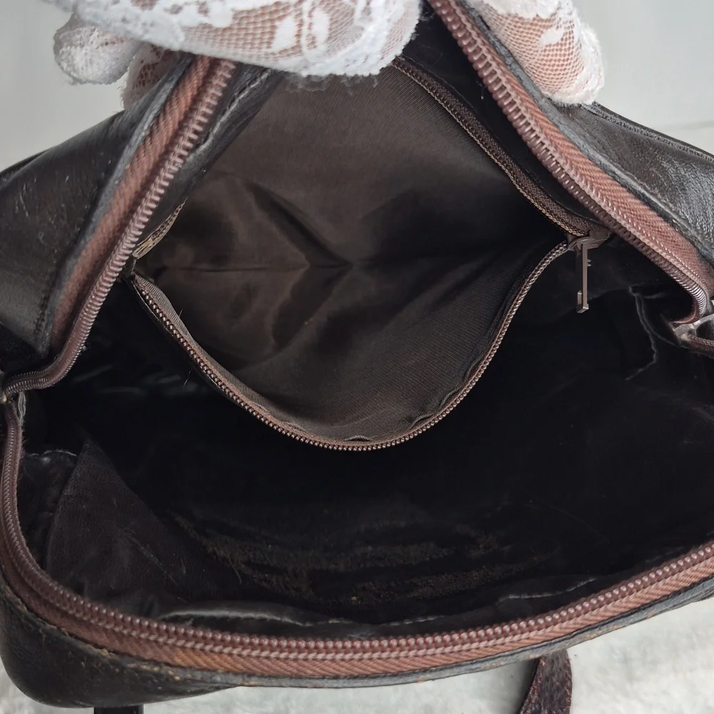 Fendi Vintage Brown Monogram Messenger Bag UNISEX w/Dust Bag & COA
